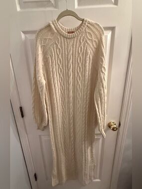 Show Me Your MuMu Cream Cable Knit Sweater Dress